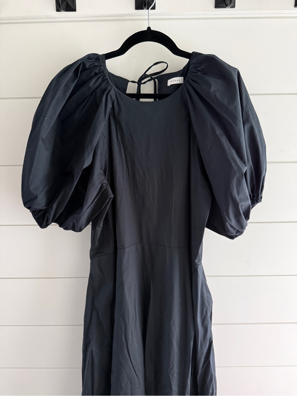 RHODE Black Puff-Sleeve Maxi Dress, Size 8 - Picture 3 of 9